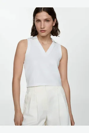 MANGO Women Polo Collar T-shirt