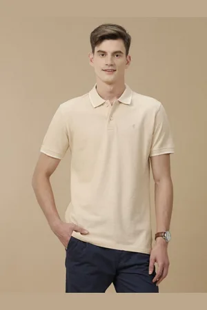 Linen Club Men Solid Polo Collar Slim Fit T-shirt