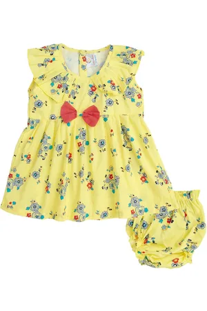 Babywish Girl Knee Length Sleeveless Printed Fit & Flare Dress