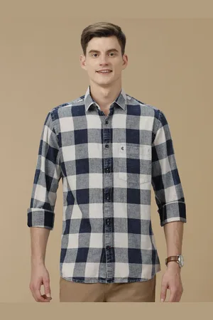 Linen Club Men Contemporary Slim Fit Opaque Checked Casual Shirt