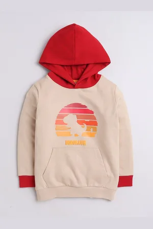 BUMZEE Boys Printed Full Sleeves Cotton Hooded Sweatshirt