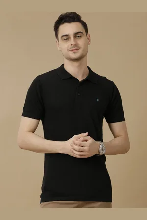 Linen Club Men Polo Collar Linen Blend Slim Fit T-shirt