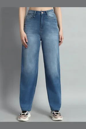 BAESD Women Boyfriend Fit High-Rise Heavy Fade Stretchable Jeans