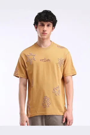 Flying Machine Men Printed Drop-Shoulder Sleeves T-shirt