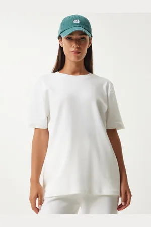 Happiness istanbul Women Pure Cotton Tshirt With Trousers Co-Ords