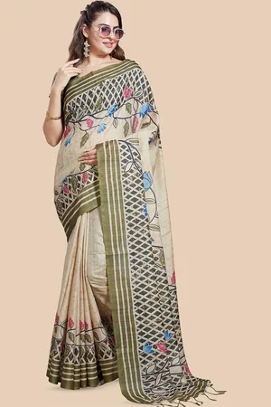 Rani Saahiba Floral Print Saree With Blouse Piece