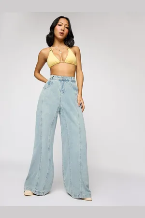FREAKINS Women Denim Flared Korean Jeans Pant