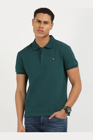 Calvin Klein Men Solid Polo Collar Cotton T-Shirt