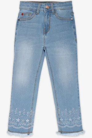 Ed-a-Mamma Girls Comfort Mid Rise Clean Look Light Fade Stretchable Jeans