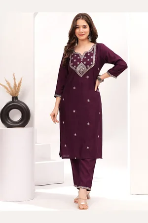 Celebravo Ethnic Motifs Embroidered Straight Sequinned Kurta with Trousers & Dupatta