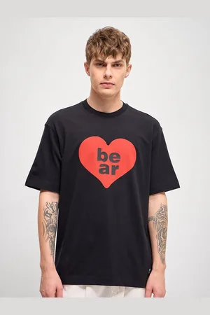 The Bear House Conversational Printed Drop Shoulder Sleeves Oversized Pure Cotton T-shirt