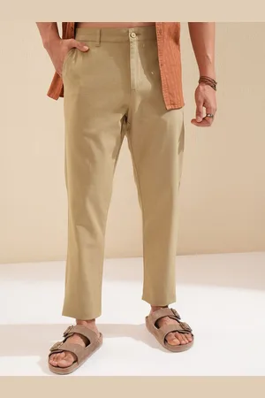 Highlander Men Textured Straight Fit Chinos Trousers
