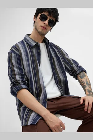 The Souled Store Men Opaque Striped Casual Shirt