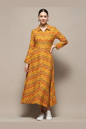 Biba Geometric Printed Shirt Midi Dress