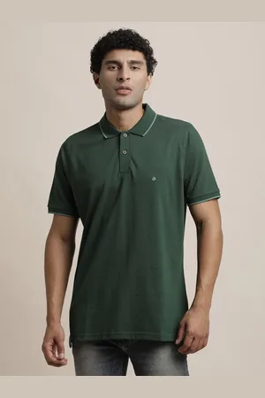 Turtle Men Solid Polo Collar Cotton Slim Fit T-shirt