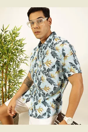 Provogue Men Premium Slim Fit Floral Opaque Printed Casual Shirt