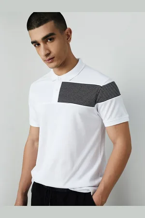 Lifestyle Men Colourblocked Polo Collar Pockets T-shirt