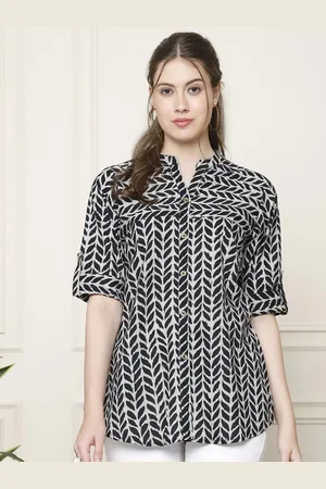 GRACIT Women Abstract Printed Cotton Regular Top