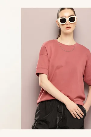 Dillinger Women Oversized Drop Shoulder Ultra Soft Drapey Cotton Crew Neck T-Shirt