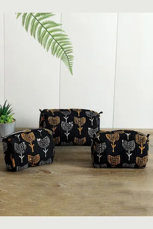 HANDICRAFT PALACE Solid Printed Structured Handheld Cotton Bag