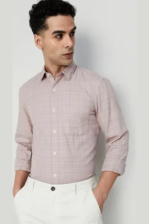 Lifestyle Men Slim Fit Grid Tattersall Checks Opaque Checked Casual Shirt