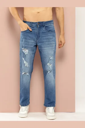 HARVARD Men Relaxed Fit Washed Ripped Jeans