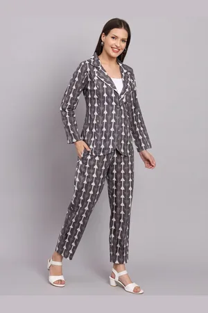 Kalini Women Printed Long Sleeve Blazer & Trouser Co-Ords