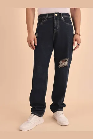 Style Quotient Men Comfort Relaxed Fit Low Distress Cotton Jeans