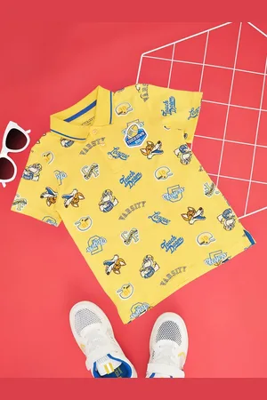 Pantaloons Boys Conversational Printed Polo Collar Cotton T-Shirt