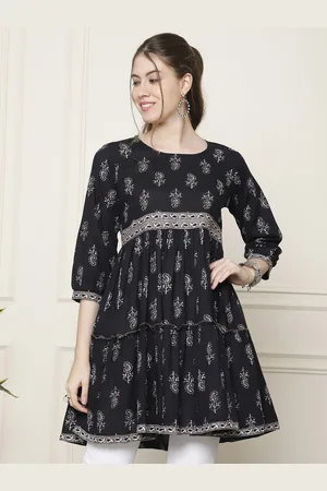GRACIT Women Pure Cotton Ethnic Motifs Printed Anarkali Kurti