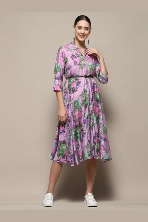 Biba Floral Print Fit & Flare Midi Dress