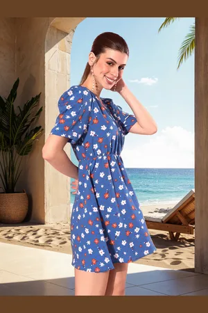 Mast & Harbour Floral Print Wrap Mini Dress