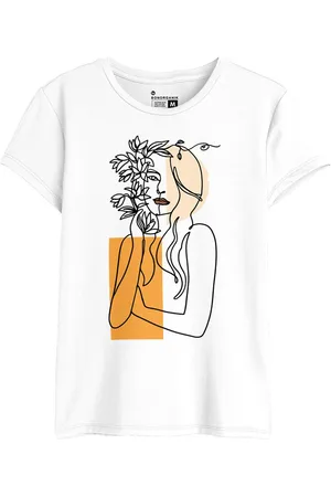 BonOrganik Women Graphic Printed Round Neck Cotton T-shirt
