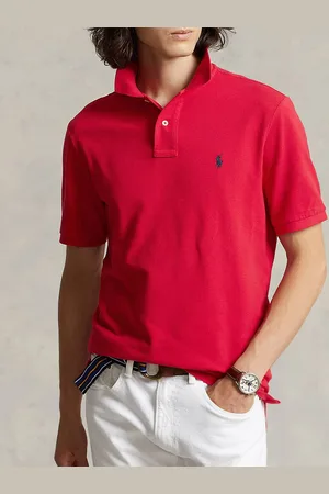 Ralph Lauren Men Solid Polo Collar Cotton Slim Fit T-shirt