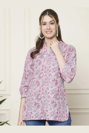 GRACIT Women Floral Printed Mandarin Collar Kurti