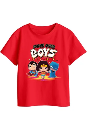 BonOrganik Girls Graphic Printed Round Neck Cotton T-shirt