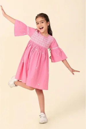 Fabindia Bell Sleeve Fit & Flare Dress