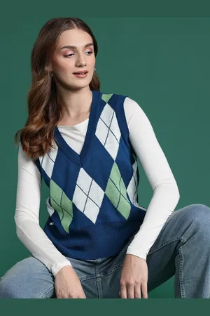 DressBerry Women Argyle Acrylic Sweater Vest