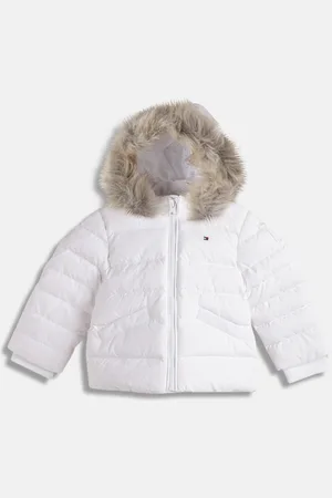 Tommy Hilfiger Girls Hooded Faux Fur Trim Puffer Jacket