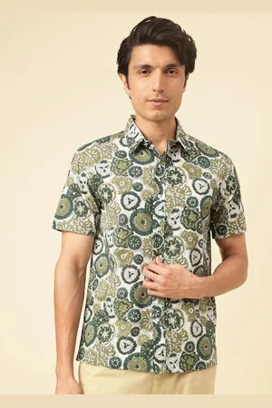 Fabindia Men Straight Floral Printed Spread Collar Cotton Casual Shirt