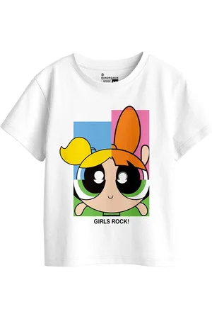 BonOrganik Girls Graphic Printed Round Neck Cotton T-shirt