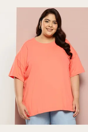 Sztori Women Plus-Size Drop-Shoulder Sleeves Pure Cotton T-shirt