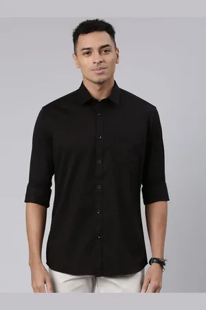 Classic Polo Men India Spread Collar Solid Cotton Slim Fit Casual Shirt
