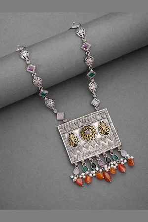 Fabindia Stone Studded & Beaded Long Necklace