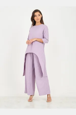 Styli Women Geometric Printed Flared High-Rise Parallel Trousers