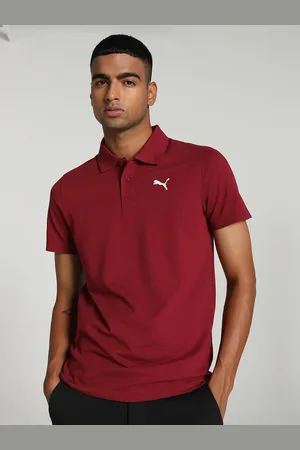 PUMA Men Brand Logo Printed Slim Fit Polo Collar Cotton T-shirt