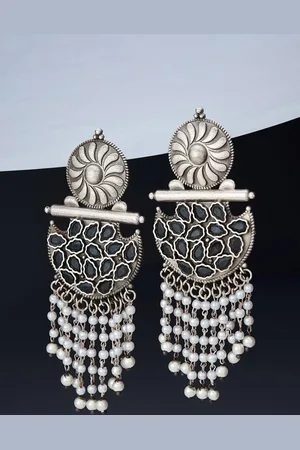Fabindia Chandbalis Contemporary Oxidised Studs Earrings