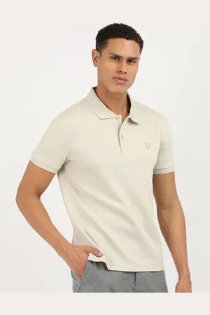 Calvin Klein Men Solid Polo Collar Cotton T-Shirt