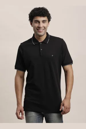 Turtle Men Solid Polo Collar Cotton Slim Fit T-shirt