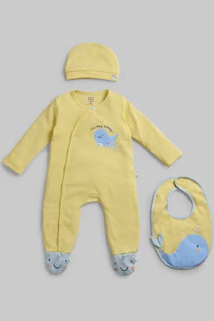 Ed-a-Mamma Set of 3 Boys Cotton Printed Sleepsuit
